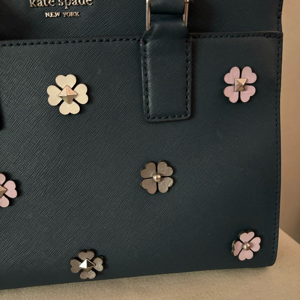 Kate Spade Medium Satchel Cameron Spade Flower Appliqué Purse - Picture 6 of 12